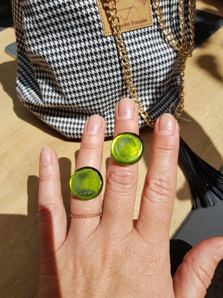 Bague ajustable dorée à l'or fin 24ct